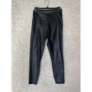 Abercrombie Faux Vegan Leather Leggings Womens Medium Black Pull On Pants Skinny